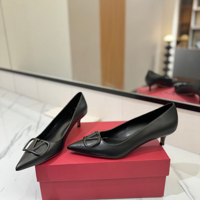 VALENTINO 26S HIGH HEELS 45 MM IN BLACK SMOOTH CALFSKIN