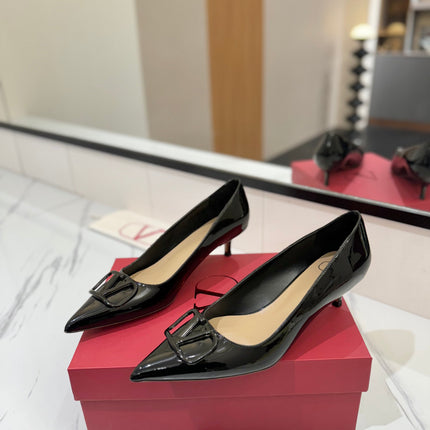 VALENTINO 26S HIGH HEELS 45 MM IN BLACK PATENT CALFSKIN