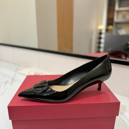 VALENTINO 26S HIGH HEELS 45 MM IN BLACK PATENT CALFSKIN