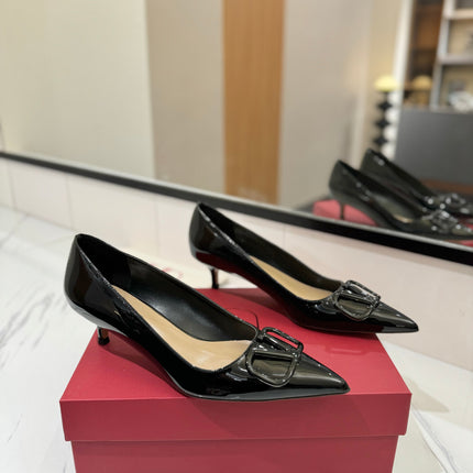 VALENTINO 26S HIGH HEELS 45 MM IN BLACK PATENT CALFSKIN