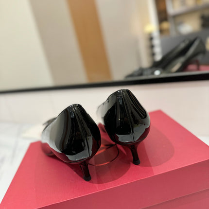 VALENTINO 26S HIGH HEELS 45 MM IN BLACK PATENT CALFSKIN