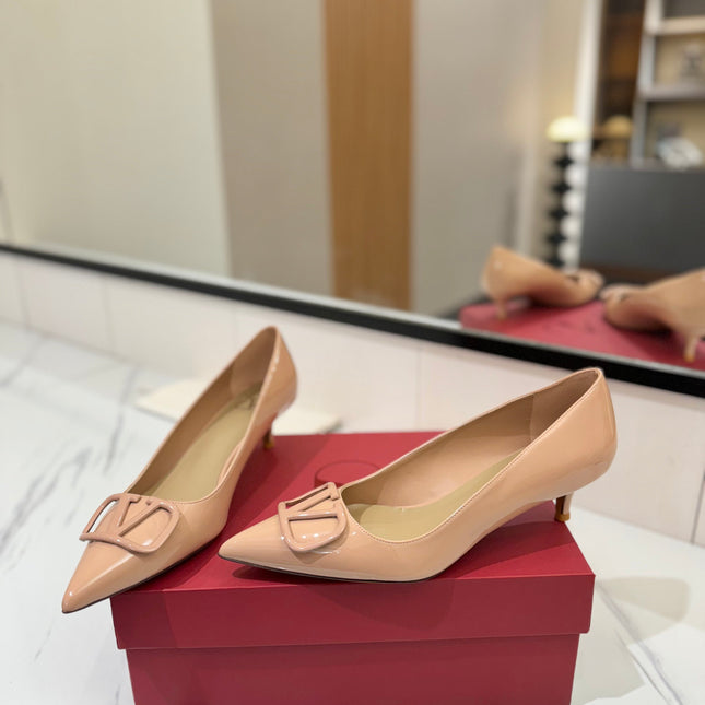 VALENTINO 26S HIGH HEELS 45 MM IN NUDE PATENT CALFSKIN