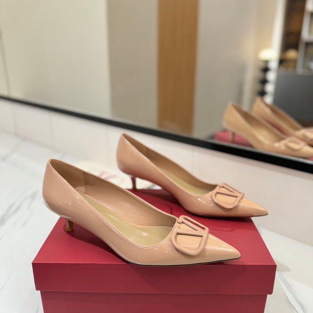VALENTINO 26S HIGH HEELS 45 MM IN NUDE PATENT CALFSKIN