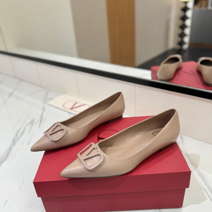VALENTINO 26S BALLET FLATS IN NUDE SMOOTH CALFSKIN