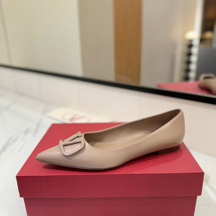 VALENTINO 26S BALLET FLATS IN NUDE SMOOTH CALFSKIN