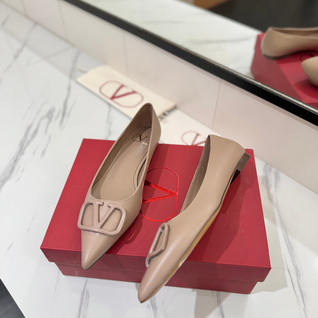 VALENTINO 26S BALLET FLATS IN NUDE SMOOTH CALFSKIN