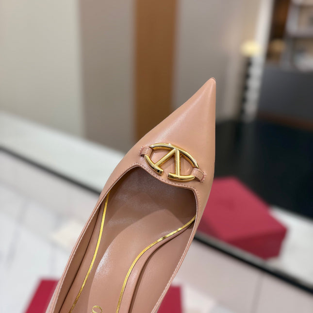 VALENTINO 26S POINTED-TOE PUMPS 65 MM IN NUDE SMOOTH CALFSKIN