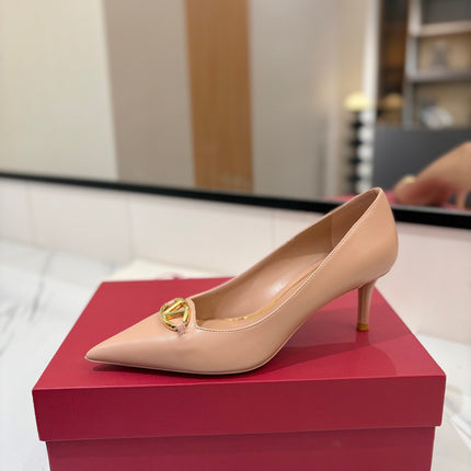 VALENTINO 26S POINTED-TOE PUMPS 65 MM IN NUDE SMOOTH CALFSKIN