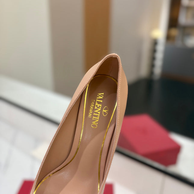VALENTINO 26S POINTED-TOE PUMPS 65 MM IN NUDE SMOOTH CALFSKIN