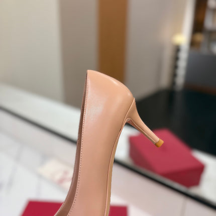VALENTINO 26S POINTED-TOE PUMPS 65 MM IN NUDE SMOOTH CALFSKIN