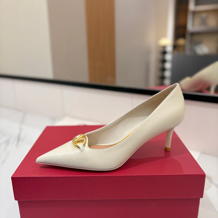 VALENTINO 26S POINTED-TOE PUMPS 65 MM IN WHITE SMOOTH CALFSKIN
