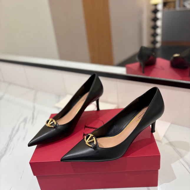 VALENTINO 26S POINTED-TOE PUMPS 65 MM IN BLACK SMOOTH CALFSKIN