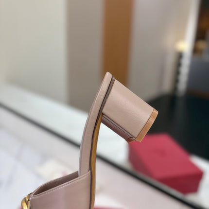 VALENTINO 26S HIGH-HEEL SANDALS 60 MM IN BEIGE CALFSKIN WITH GOLD HARDWARE