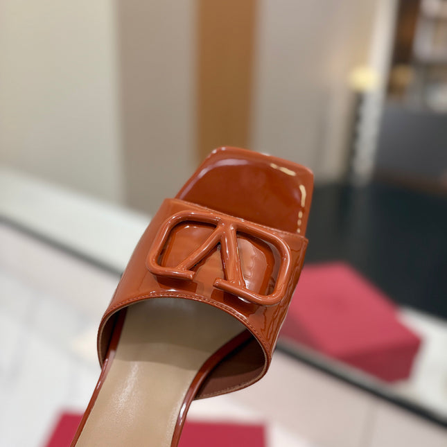 VALENTINO 26S HIGH-HEEL SANDALS 60 MM IN BROWN PATENT CALFSKIN