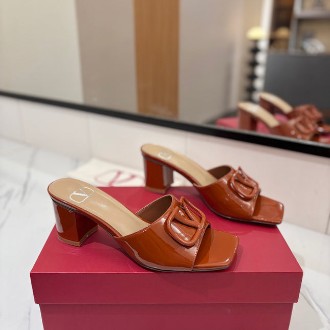 VALENTINO 26S HIGH-HEEL SANDALS 60 MM IN BROWN PATENT CALFSKIN
