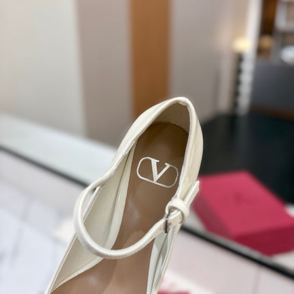 VALENTINO 26S MARY JANE HEELS 60 MM IN WHITE PATENT CALFSKIN