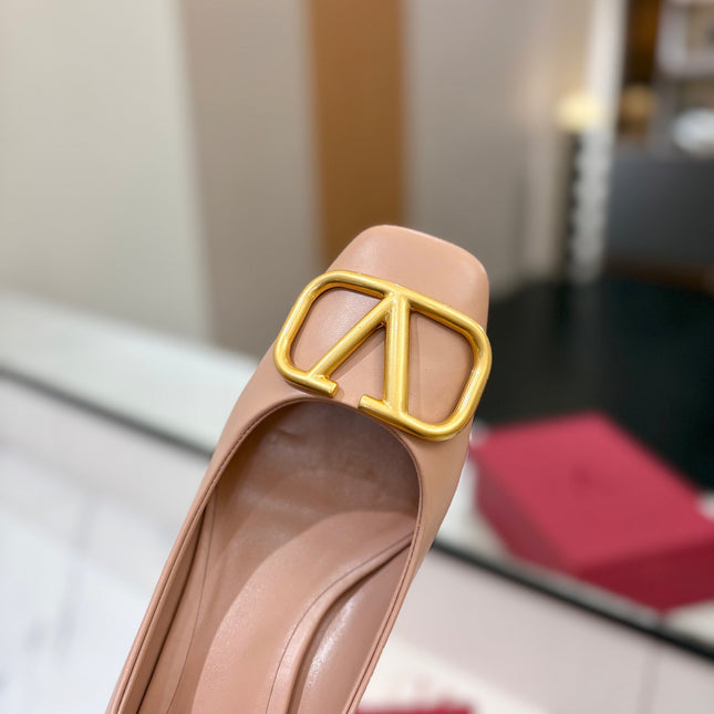 VALENTINO 26S MARY JANE HEELS 60 MM IN NUDE SMOOTH CALFSKIN WITH GOLD HARDWARE