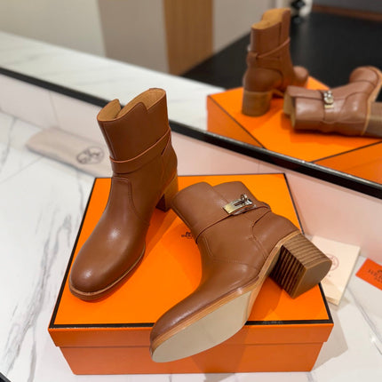 HM 26S ANKLE BOOTS 55 MM IN BROWN CALFSKIN