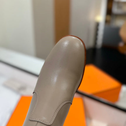 HM 26S ANKLE BOOTS 55 MM IN GREYISH BEIGE CALFSKIN
