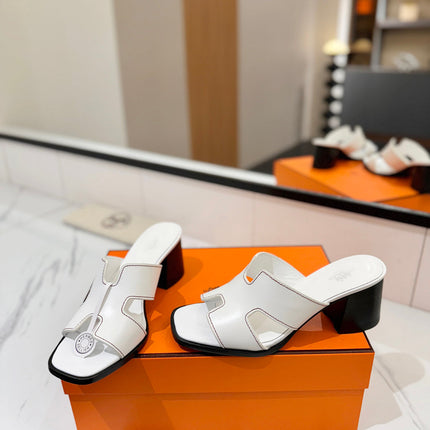 HM 26S HELIA SANDAL 70MM IN WHITE CALFSKIN