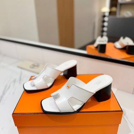HM 26S HELIA SANDAL 70MM IN WHITE CALFSKIN