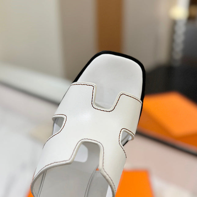 HM 26S HELIA SANDAL 70MM IN WHITE CALFSKIN