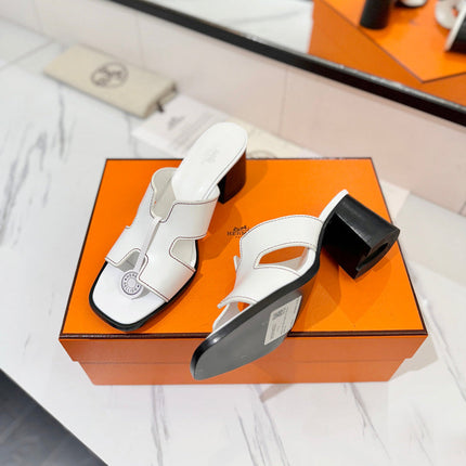 HM 26S HELIA SANDAL 70MM IN WHITE CALFSKIN