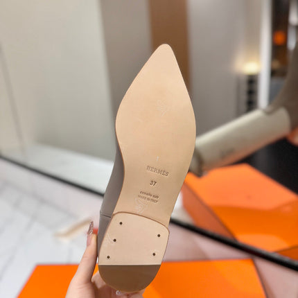 HM 26S JUMPING BOOTS IN DARK GREY CALFSKIN AND BEIGE CANVAS WITH SILVER HARDWARE