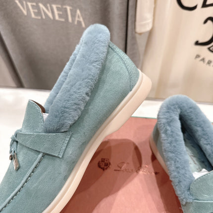 LP 25S SUMMER CHARMS WALK LOAFERS IN DUSTY TEAL SUEDE AND FLEECE