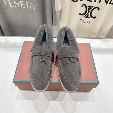 LP 25S SUMMER CHARMS WALK LOAFERS IN LIGHT CHARCOAL SUEDE AND FLEECE
