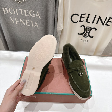 LP 25S SUMMER CHARMS WALK LOAFERS IN DARK OLIVE SUEDE AND FLEECE