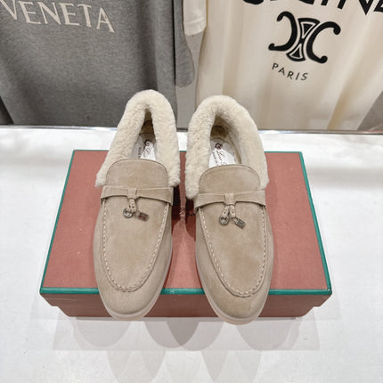 LP 25S SUMMER CHARMS WALK LOAFERS IN LIGHT TAUPE SUEDE AND FLEECE