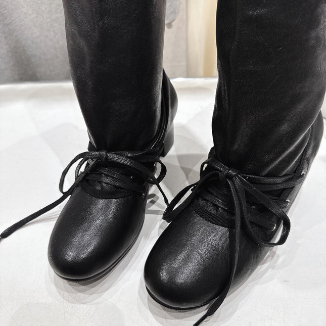 ALO 25S PALOMA WOOL TALL BOOTS 45 MM IN BLACK LAMBSKIN