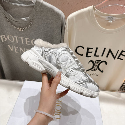 DIOR CHRONO SNEAKER 25S IN SILVER MIX WHITE LAMBSKIN AND MESH FABRIC STYLE 5