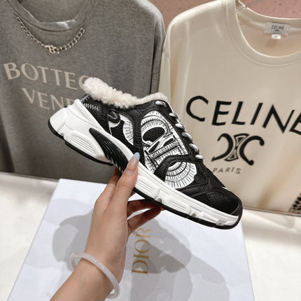 DIOR CHRONO SNEAKER 25S IN BLACK LAMBSKIN AND MESH FABRIC STYLE 4