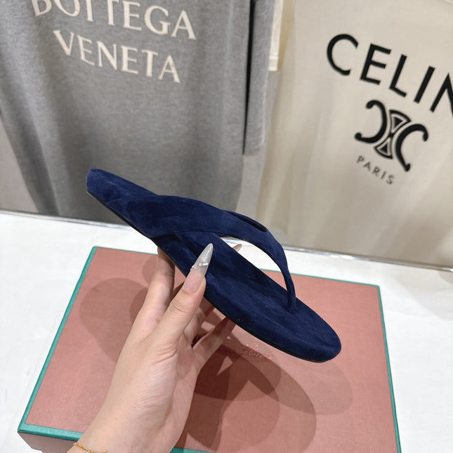 LP 26S THONG SANDALS IN NAVY BLUE SUEDE