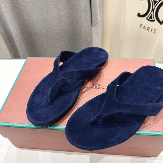 LP 26S THONG SANDALS IN NAVY BLUE SUEDE