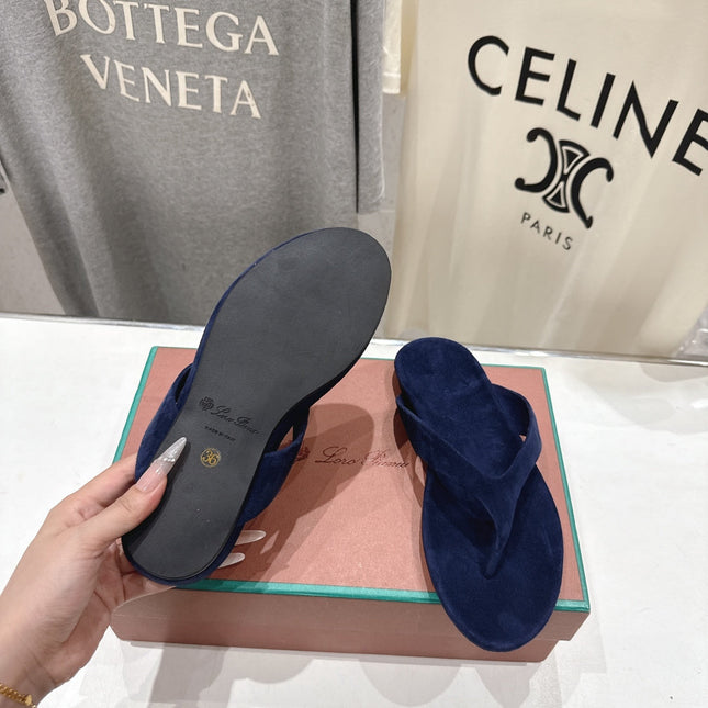 LP 26S THONG SANDALS IN NAVY BLUE SUEDE