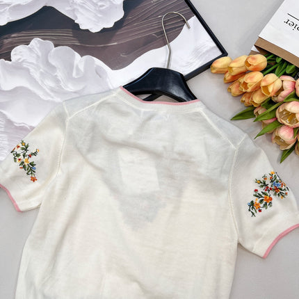 DIOR 26S SHORT-SLEEVE CREW-NECK KNIT T-SHIRT 1124