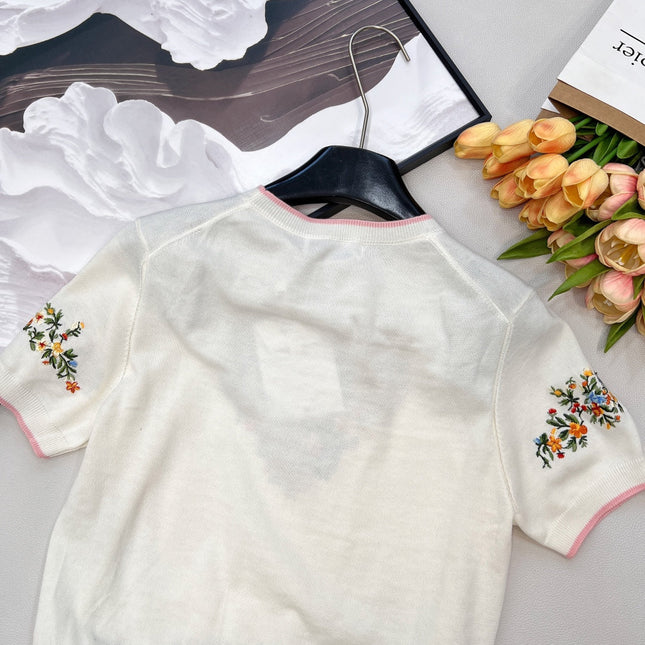 DIOR 26S SHORT-SLEEVE CREW-NECK KNIT T-SHIRT 1124