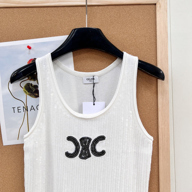 CELINE 26S SEQUIN KNIT TANK TOP 143