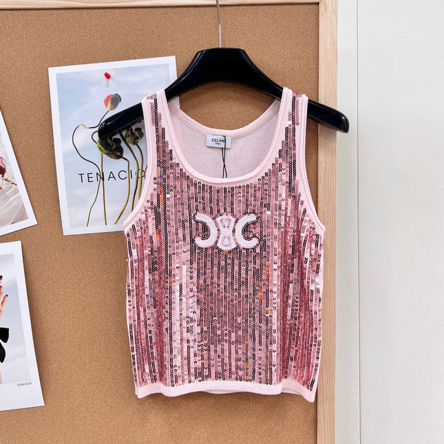 CELINE 26S SEQUIN KNIT TANK TOP 141