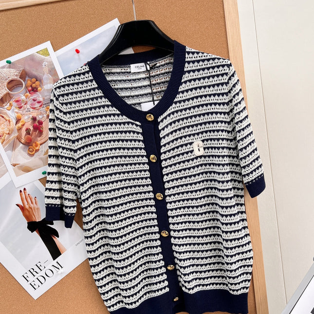 CELINE 26S SHORT-SLEEVE KNIT TOP STYLE 271