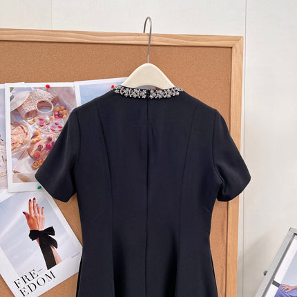 VALENTINO 26S SHORT-SLEEVE NECK MINI DRESS 428