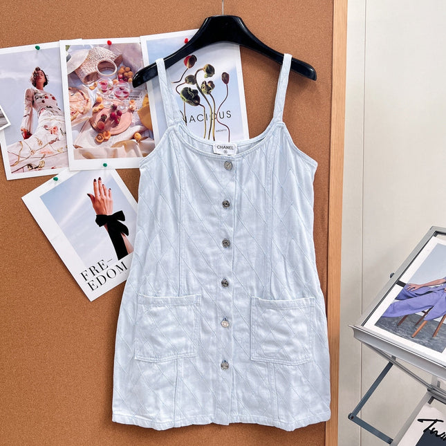 CHANEL 26S DENIM CAMI DRESS 1410