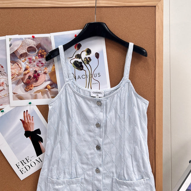 CHANEL 26S DENIM CAMI DRESS 1410