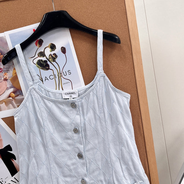 CHANEL 26S DENIM CAMI DRESS 1410
