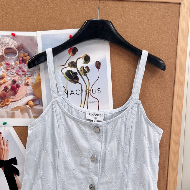 CHANEL 26S DENIM CAMI DRESS 1410