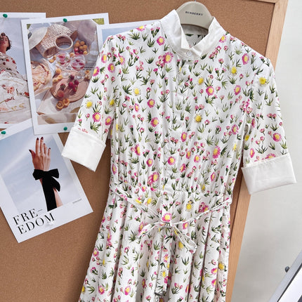 DIOR 26S LONG STAND-COLLAR SHIRT DRESS 1405