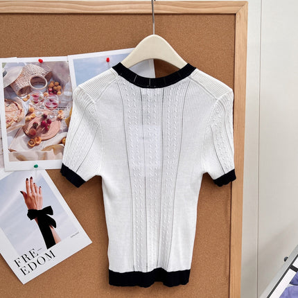 CHANEL 26S SHORT SLEEVE KNIT TOP 1611